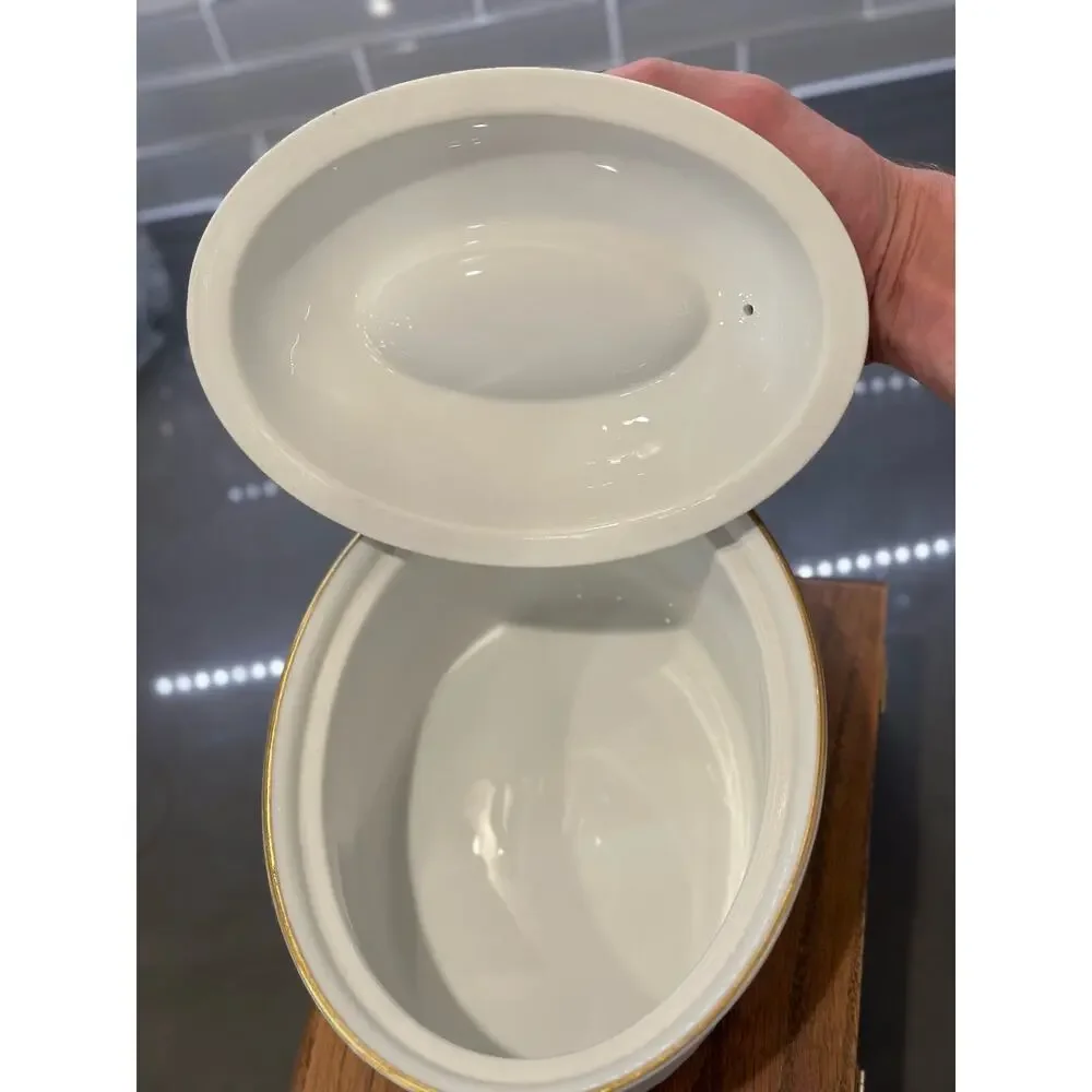 Royal Worcester Vine Harvest Gold Trim Lidded Oval Casserole Dish